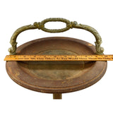 Vintage PEDESTAL ASHTRAY Mid-Century SMOKING STAND Brass & Steel WICKED PATINA!!