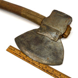 Antique HEWING BROAD AXE by "J. HICKS" Yankee/NY Pattern UNIQUE REPAIR JOB Rare!