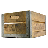 Vintage CLINTON MILK CO. CRATE Wood & Metal NEWARK, NJ DAIRY BOX New Durham Co.
