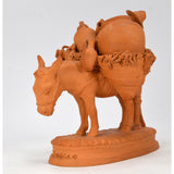 Vintage "GRASSO ITALY" TERRACOTTA FIGURINE Clay Statue/Sculpture MAN-DONKEY-JUGS