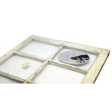 Antique SALVAGED 6-PANE WOOD WINDOW Old White Paint w/ 1972 TOT FINDER STICKER!