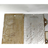 Antique "CRONITE" ENGRAVING FONT PLATE Lot of 10 Plates for ENGRAVER/PANTOGRAPH