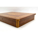 Vintage INLAID & LACQUERED WOOD TRINKET CHEST *Broken Music Box* & MISSING FEET