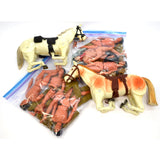 Vintage 1970's LONE RANGER Lot of 6 ACTION FIGURES + 2 HORSES Tonto CLOTHES Rare