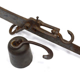 Antique CAST IRON STEELYARD SCALE / BEAM BALANCE 0-80 Range w/ ORIGINAL WEIGHT!