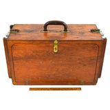 Vintage HOMEMADE WOOD MACHINIST CHEST Unusual & Weird CUSTOM TOOL BOX 4-Drawers!