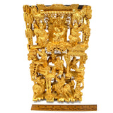 Exquisite Old CARVED WOOD OPENWORK PANEL Gold-Gilt/Gilded IMPERIAL CHINESE SCENE