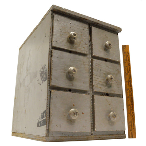 Vintage WOOD APOTHECARY CABINET Chest of 6 Drawers for TOOLS, SPICES, ETC Custom