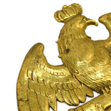 VTG/Antique BRASS EAGLE EMBLEM 5.5" Small Sign INSIGNIA LOGO PLAQUE Crown ITALY