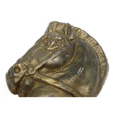 VTG/Antique BRASS-BRONZE HORSE-HEAD PAPERWEIGHT 3", 12.8 oz. Charm TRINKET Decor