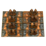 Antique POOL CUE STICK RACK CLIPS Lot of 8 Salvaged Hardware WOOD & STEEL c.1914