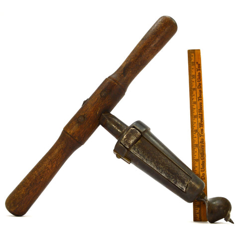 Antique BUNG HOLE DRILL Wine/Whiskey Barrel T-HANDLE AUGER Primitive BORING TOOL