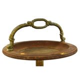 Vintage PEDESTAL ASHTRAY Mid-Century SMOKING STAND Brass & Steel WICKED PATINA!!