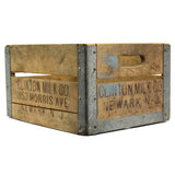 Vintage CLINTON MILK CO. CRATE Wood & Metal NEWARK, NJ DAIRY BOX New Durham Co.