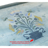 VTG/Antique HAND-PAINTED BLANKET CHEST Folk Art Box BABY BLUE TRUNK Floral Motif