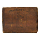 Vintage WOODEN CHOCOLATE CRATE Paper Label! "WALTER BAKER & CO. BREAKFAST COCOA"