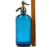Vintage BELL BEVERAGES SELTZER BOTTLE Sapphire Blue ORIGINAL CAP & GLASS SYPHON!