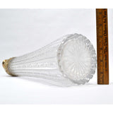 VTG/Antique CUT GLASS or CRYSTAL? PITCHER w/ "STERLING SILVER" MOUNT Tall-Skinny