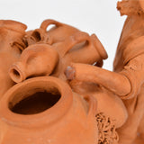 Vintage "GRASSO ITALY" TERRACOTTA FIGURINE Clay Statue/Sculpture MAN-DONKEY-JUGS