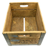 Vintage CLINTON MILK CO. CRATE Wood & Metal NEWARK, NJ DAIRY BOX New Durham Co.