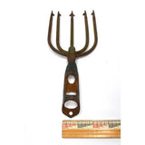Vintage LARGE FROG SPEAR HEAD (Only) 5-Tine/Prong EEL FISHING FORK Great Patina