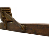 Antique CARPET STRETCHER TOOL Original Sticker "IRA P. WARNER'S CELEBRATED" Wood