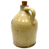 Antique STONEWARE WHISKEY JUG 9" Cobalt Script HOLLANDER BROS PATERSON, NJ Rare!