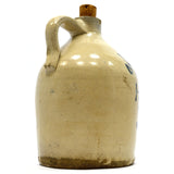 Antique STONEWARE WHISKEY JUG 9" Cobalt Script HOLLANDER BROS PATERSON, NJ Rare!