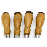 Vintage CRAFTSMAN WOOD CHISEL Set of 4 BEVELED EDGE CHISELS + Box 1/4 1/2 3/4 1