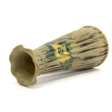 Antique WELLER "LOUELLA" BUD VASE 6.75" w/ Ruffle Lip MATTE GLAZED Yellow Flower