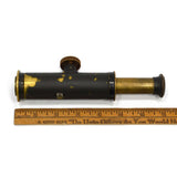 Antique HAND-HELD 5" TELESCOPE Line of Sight JAPANNED BRASS SCOPE Surveying/Navy