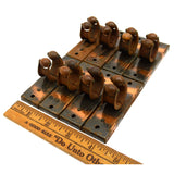 Antique POOL CUE STICK RACK CLIPS Lot of 8 Salvaged Hardware WOOD & STEEL c.1914