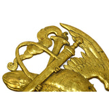 VTG/Antique BRASS EAGLE EMBLEM 5.5" Small Sign INSIGNIA LOGO PLAQUE Crown ITALY