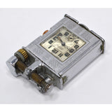 Antique MONROE "LIFT-ARM" LIGHTER w/ Working BANNER "SHOCK PROOF" CLOCK Art Deco