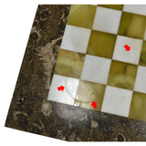 Vintage SEMI-PRECIOUS STONE CHESS/GAME-BOARD 16.5" w/ 1.5" Quartz-AGATE-Marble??