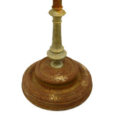 Vintage PEDESTAL ASHTRAY Mid-Century SMOKING STAND Brass & Steel WICKED PATINA!!