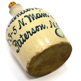 Antique STONEWARE WHISKEY JUG 9" Cobalt Script HOLLANDER BROS PATERSON, NJ Rare!