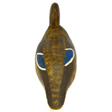 Vintage WOODEN DUCK DECOY Unsigned HAND-CARVED Hand-Painted GLASS EYES Folk Art?