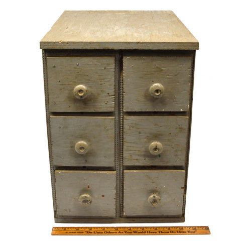 Vintage WOOD APOTHECARY CABINET Chest of 6 Drawers for TOOLS, SPICES, ETC Custom