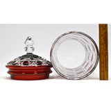 Vintage RUBY RED 'CUT-TO-CLEAR' CRYSTAL JAR Signed "BARTHMANN 1976 100/5" Lovely