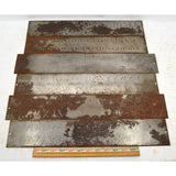 Antique CRONITE ENGRAVING FONT PLATE Lot of 6 ENGRAVER/PANTOGRAPH Plates *RUSTY*