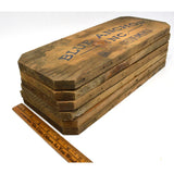 Antique FRUIT BOX LABEL Lot of 6 WOOD & PAPER LABELS Salvaged Crate Advertising