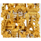 Exquisite Old CARVED WOOD OPENWORK PANEL Gold-Gilt/Gilded IMPERIAL CHINESE SCENE