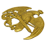 VTG/Antique BRASS EAGLE EMBLEM 5.5" Small Sign INSIGNIA LOGO PLAQUE Crown ITALY