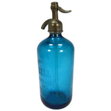 Vintage BELL BEVERAGES SELTZER BOTTLE Sapphire Blue ORIGINAL CAP & GLASS SYPHON!
