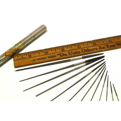 Vintage GERMAN "CUTTING" TOOLS Set of 12 in Case NEEDLE FILES-KNIVES "30 to 70"