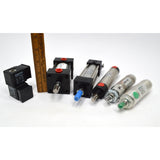 New! PNEUMATIC CYLINDER LOT of 5 AIR CYLINDERS + 2 VALVES! Norgren SMC Numatics