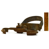 Vintage GRABLER CO. Iron PIPE HANGER BEAM FLANGE BRACKET Salvaged Hardware RARE!