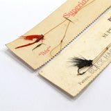 Antique WINCHESTER & S.P "SUPERIOR TROUT FLIES" On Card "BLACK HACKLE 3201" Rare!