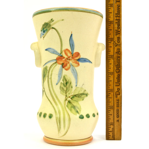 Antique WELLER POTTERY BONITO VASE 7.25" Hand-Painted FLORAL MOTIF Artist Signed